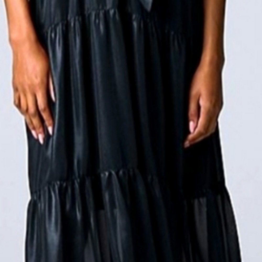 Black Halter Tiered Dress - Picture 4 of 4